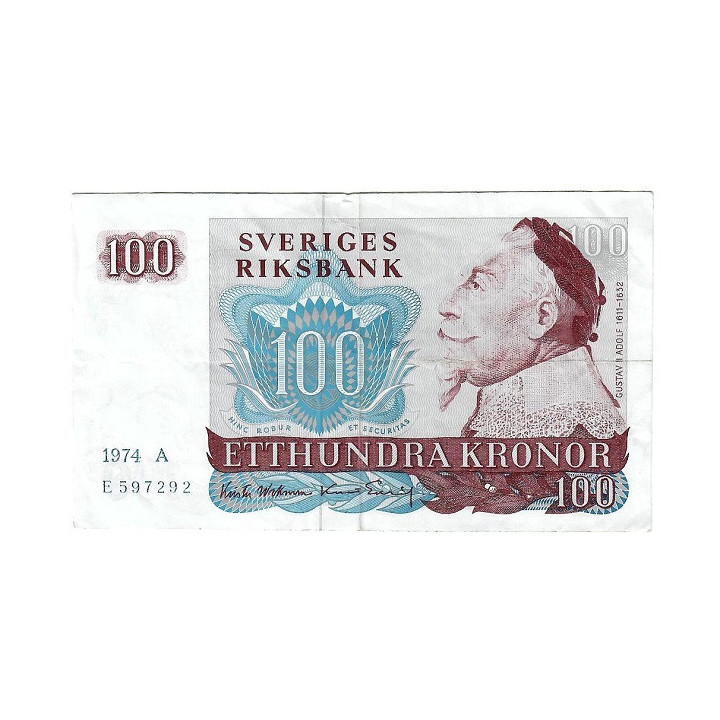Sweden 100 Kronor 1974 P54b.3 VF