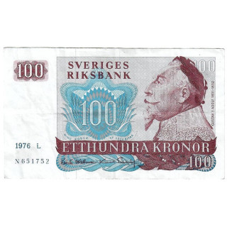 Sweden 100 Kronor 1976 P54b.4 VF