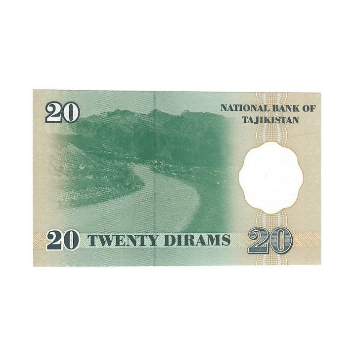 Tajikistan 20 Dirams 1999 P-12a.2 UNC