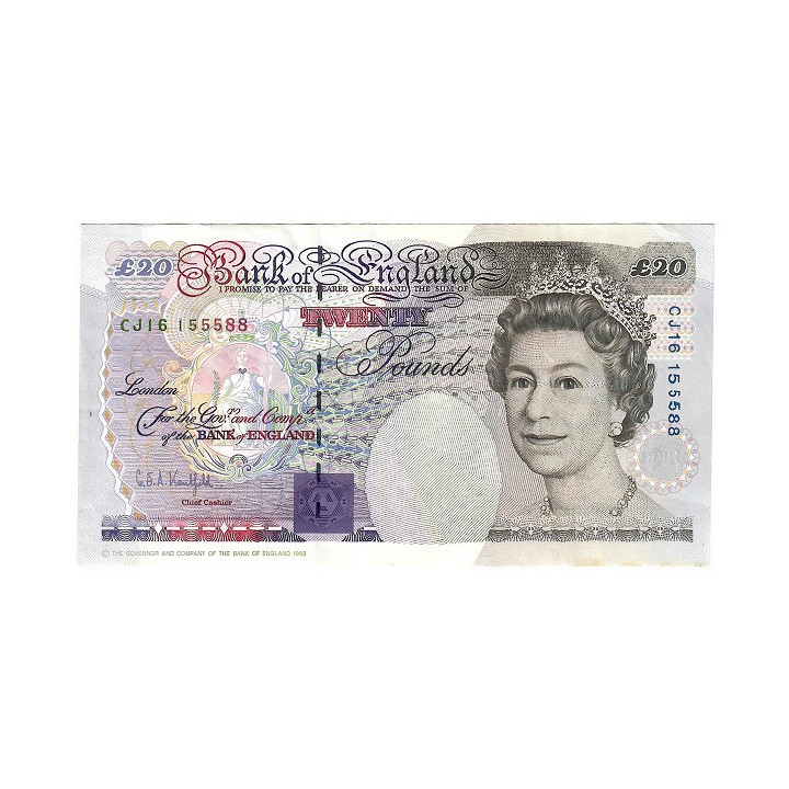 United Kingdom 20 Pounds 1993 P-387a VF