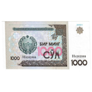 Uzbekistan 1000 Som 2001 P-82a UNC
