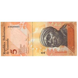 Venezuela 5 Bolívares 2007 P-89b UNC
