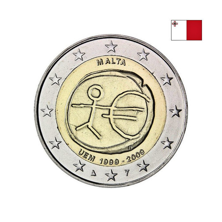 Malta 2 Euro 2009 "EMU" UNC