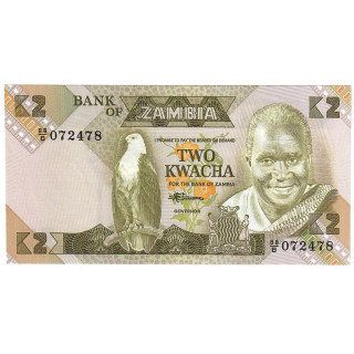 Zambia 2 Kwacha 1986-1988 P-24c.1 UNC