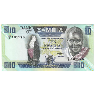 Zambia 10 Kwacha ND (1986) P-26e UNC