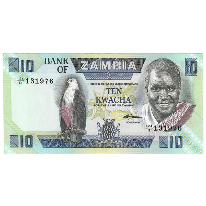 Zambia 10 Kwacha ND (1986) P-26e UNC