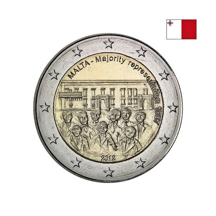 Malta 2 Euro 2012 "Majority Representation" UNC