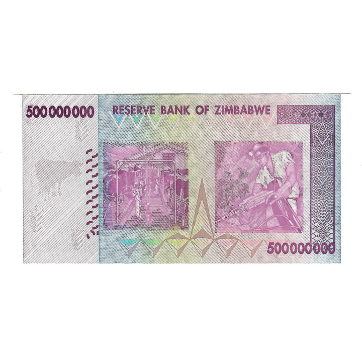 Zimbabwe 500 Million Dollars 2008 P-82a UNC