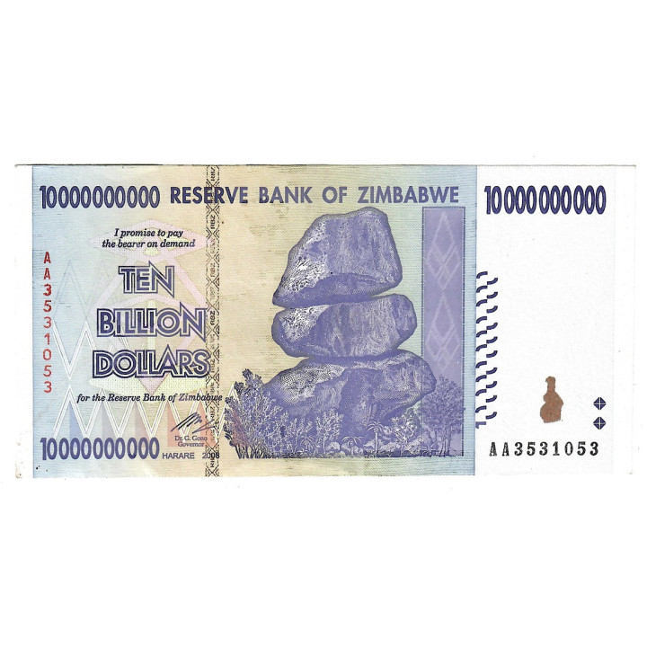 Zimbabwe 10 Billion Dollars 2008 P-85a XF