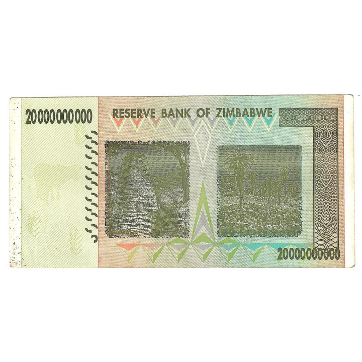 Zimbabwe 20 Billion Dollars 2008 P-86a XF