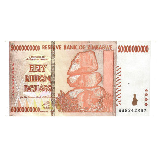 Zimbabwe 50 Billion Dollars 2008 P-87a XF
