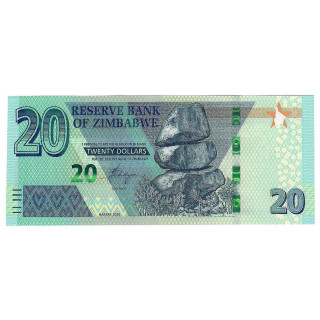 Zimbabwe 20 Dollars 2020 P-104a UNC