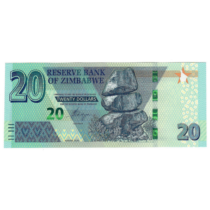 Zimbabwe 20 Dollars 2020 P-104a UNC