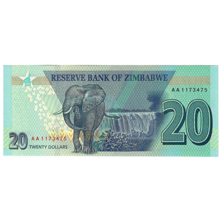 Zimbabwe 20 Dollars 2020 P-104a UNC