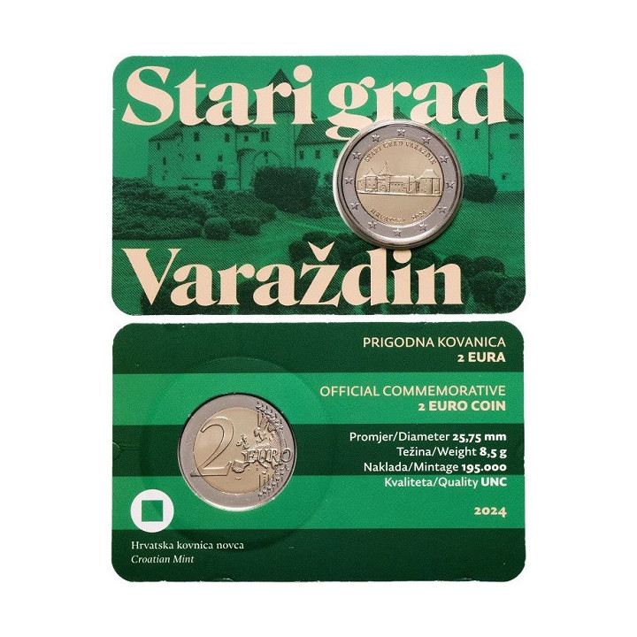 Croatia 2 Euro 2024 "Varaždin" UNC (Coin Card)