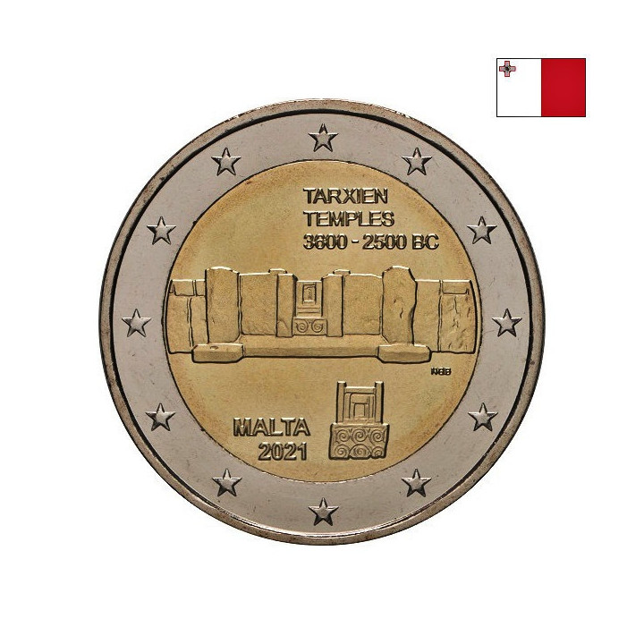 Malta 2 Euro 2021 "Tarxien Temples" UNC