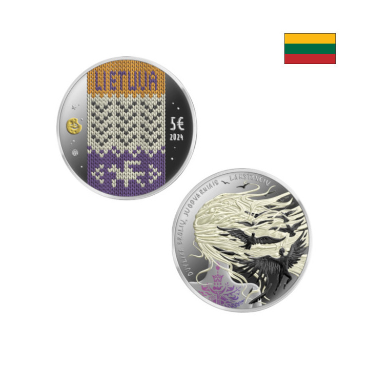 Lithuania 5 Euro 2024 "Twelve Brothers" KM-289 Proof