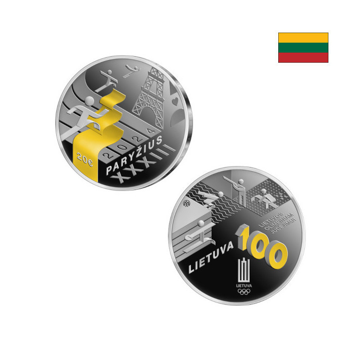 Lithuania 20 Euro 2024 "Olympic Games" KM-290 Proof