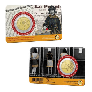 Belgium 2 Euro 2023 "Women's Suffrage" BU (French, Coin Card)