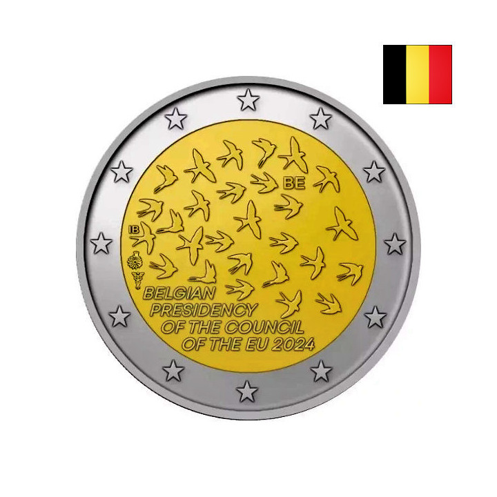 Belgium 2 Euro 2024 "Presidency" BU (French, Coin Card)