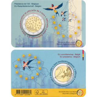 Belgium 2 Euro 2024 "Presidency" BU (French, Coin Card)