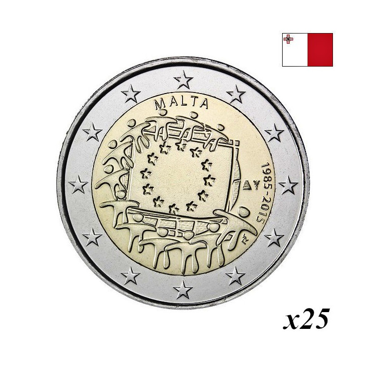 Malta 2 Euro 2015 "Flag (EUF)" Roll