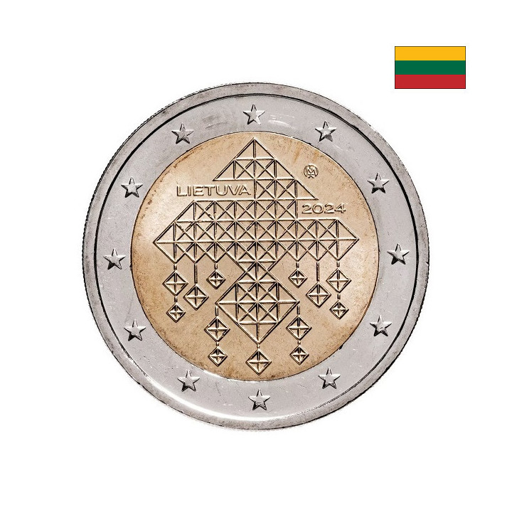 Lithuania 2 Euro 2024 "Straw Gardens" BU (Coin Card)