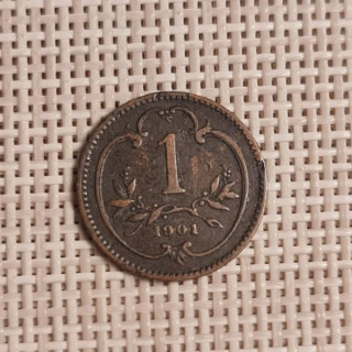 Austria 1 Heller 1901 KM-2800 VF
