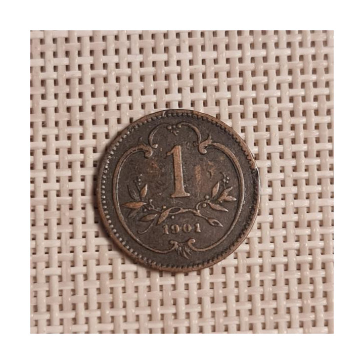 Austria 1 Heller 1901 KM-2800 VF