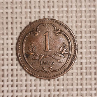 Austria 1 Heller 1916 KM-2800 VF
