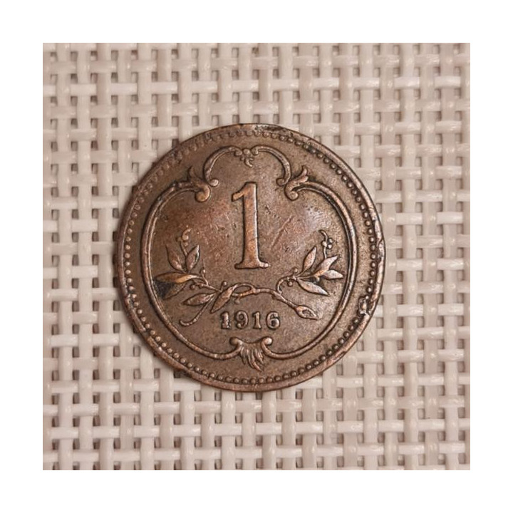 Austria 1 Heller 1916 KM-2800 VF