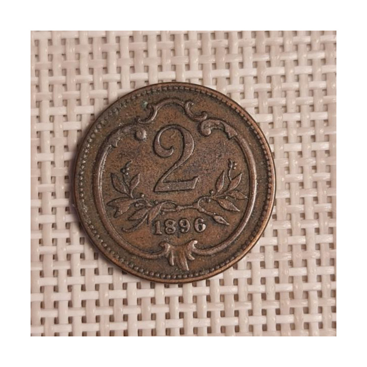Austria 2 Hellers 1896 KM-2801 VF
