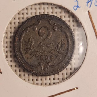 Austria 2 Hellers 1898 KM-2801 VF