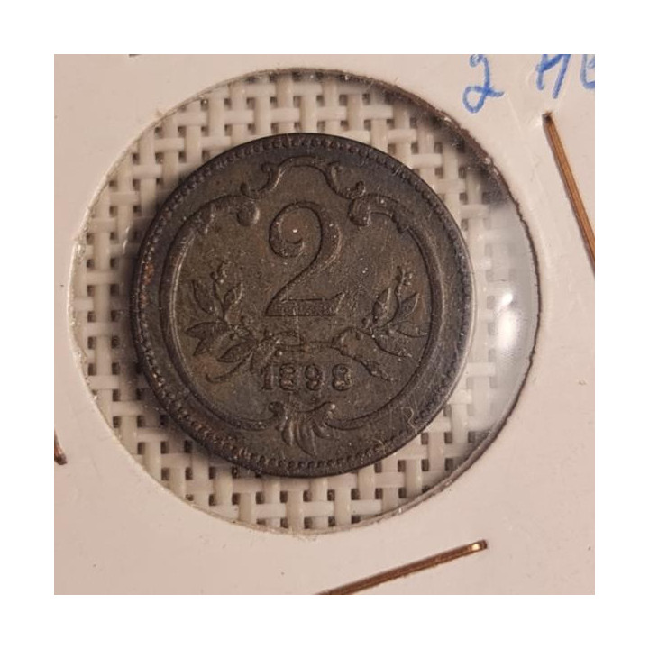 Austria 2 Hellers 1898 KM-2801 VF