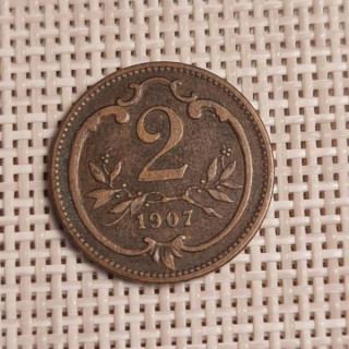 Austria 2 Hellers 1907 KM-2801 VF