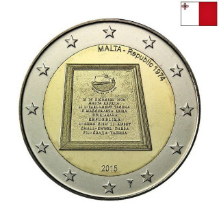 Malta 2 Euro 2015 "Republic 1974" UNC