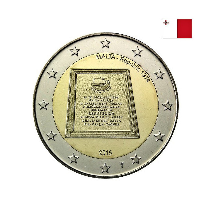 Malta 2 Euro 2015 "Republic 1974" UNC
