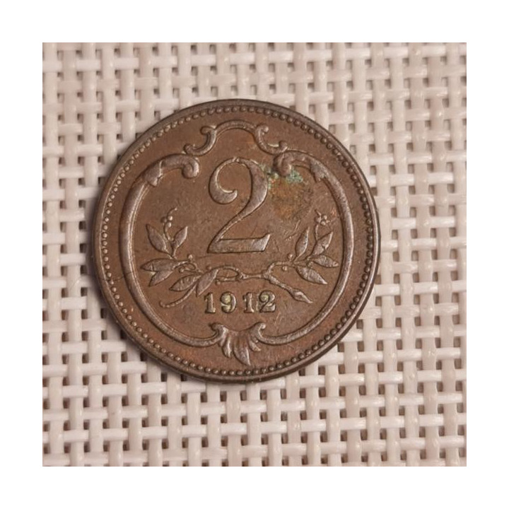 Austria 2 Hellers 1912 KM-2801 VF