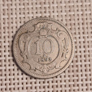 Austria 10 Hellers 1893 KM-2802 VF