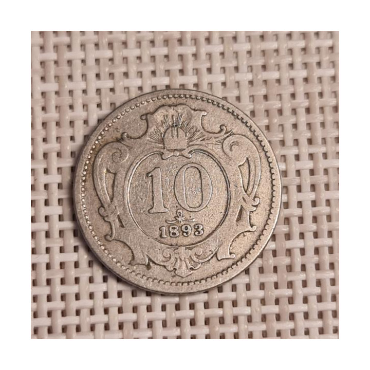 Austria 10 Hellers 1893 KM-2802 VF