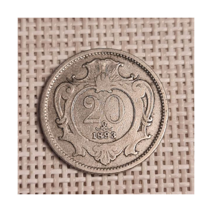 Austria 20 Hellers 1893 KM-2803 VF