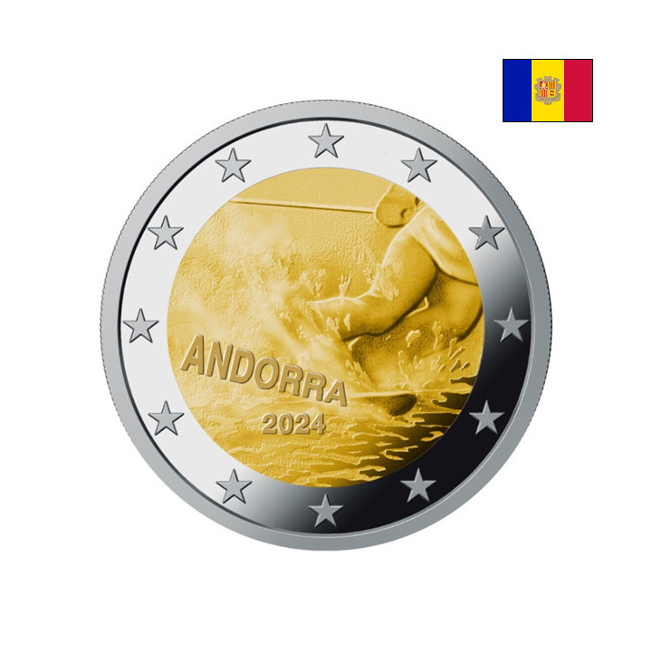 Andorra 2 Euro 2024 "Skiing" BU (Coin Card)