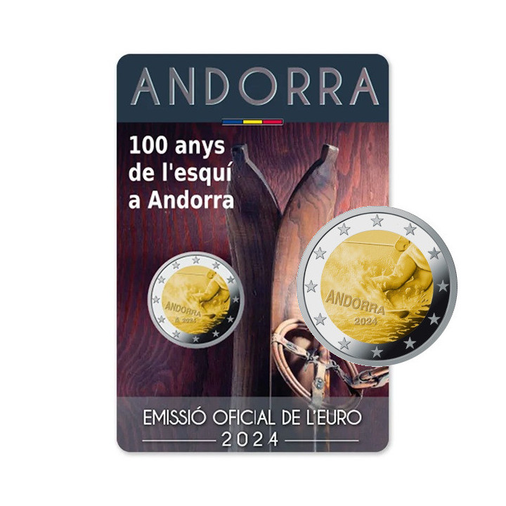 Andorra 2 Euro 2024 "Skiing" BU (Coin Card)