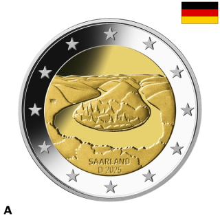 Germany 2 Euro 2025 A "Saarland" UNC