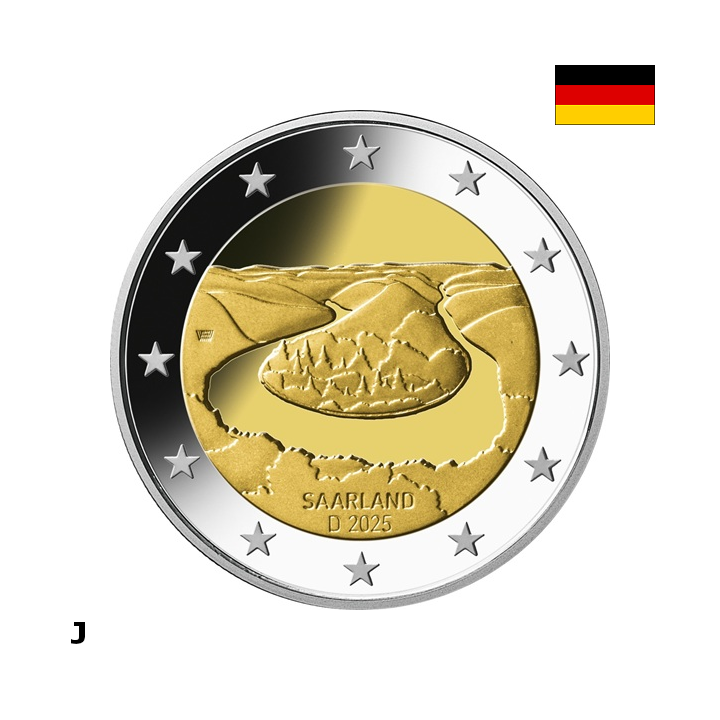 Germany 2 Euro 2025 J "Saarland" UNC