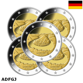Germany 2 Euro 2025 ADFGJ "Saarland" UNC