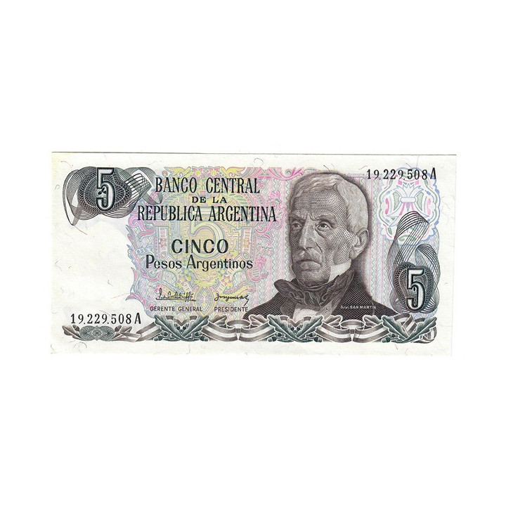 Argentina 5 Pesos 1983 (ND) P-312a.1 UNC