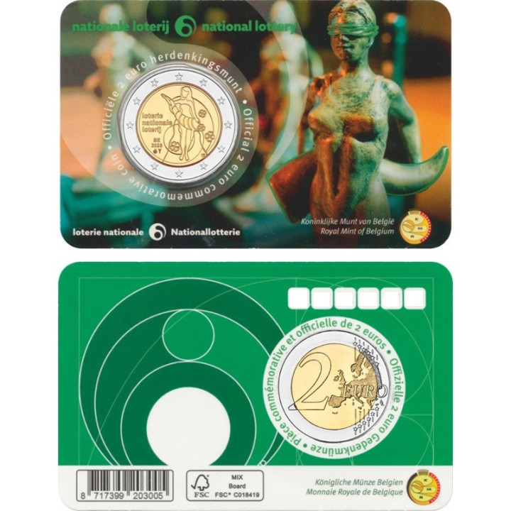 Belgium 2 Euro 2025 "National Lottery" BU (Dutch, Coin Card)