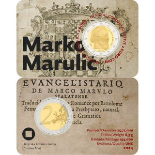 Croatia 2 Euro 2024 "Marko Marulić" UNC (Coin Card)
