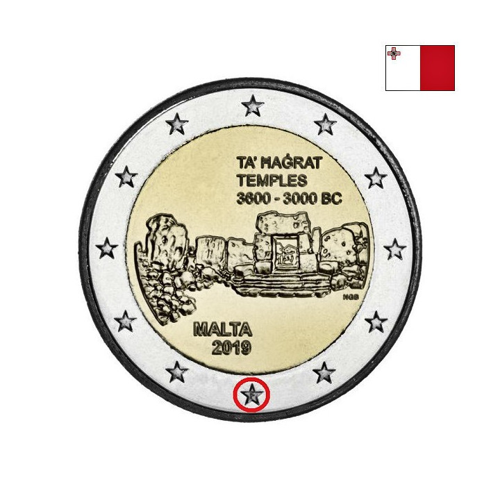Malta 2 Euro 2019 "Ta' Haġrat" (F Mint Mark) UNC